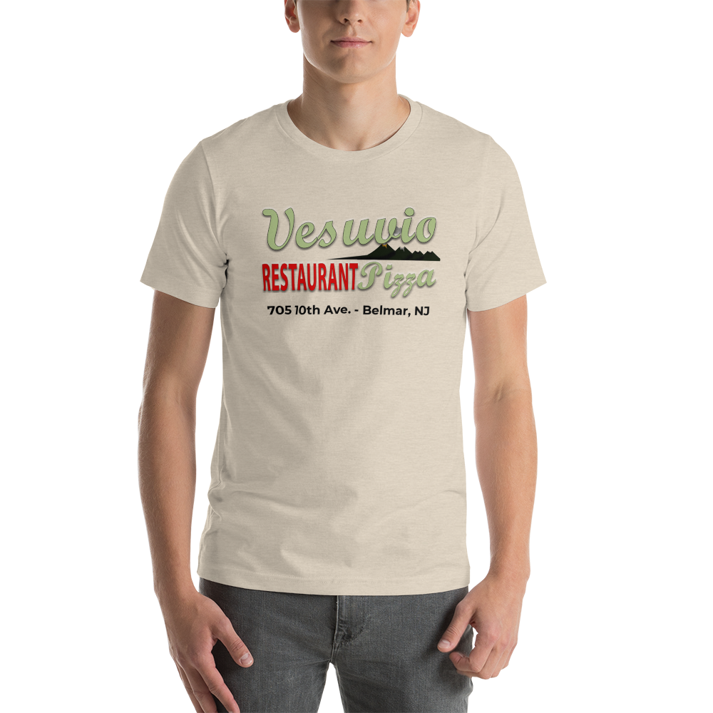 Vesuvio Restaurant & Pizza - BELMAR - Short-Sleeve Unisex T-Shirt Heather Dust