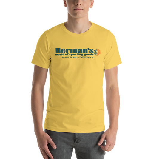 Herman's World of Sporting Goods - MONMOUTH MALL - Short-Sleeve Unisex T-Shirt Yellow