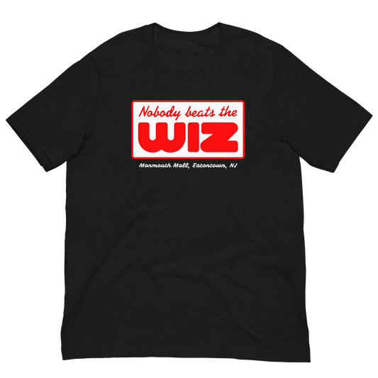 Nobody Beats The Wiz - EATONTOWN - MONMOUTH MALL - Unisex t-shirt Black Heather