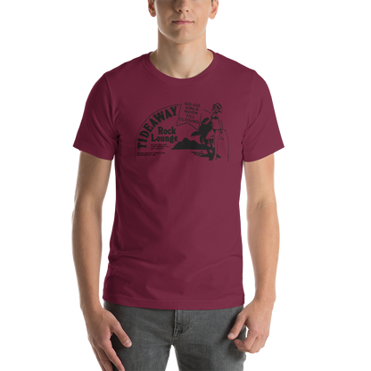 Tideaway Rock Lounge - LONG BRANCH - Short-Sleeve Unisex T-Shirt Maroon