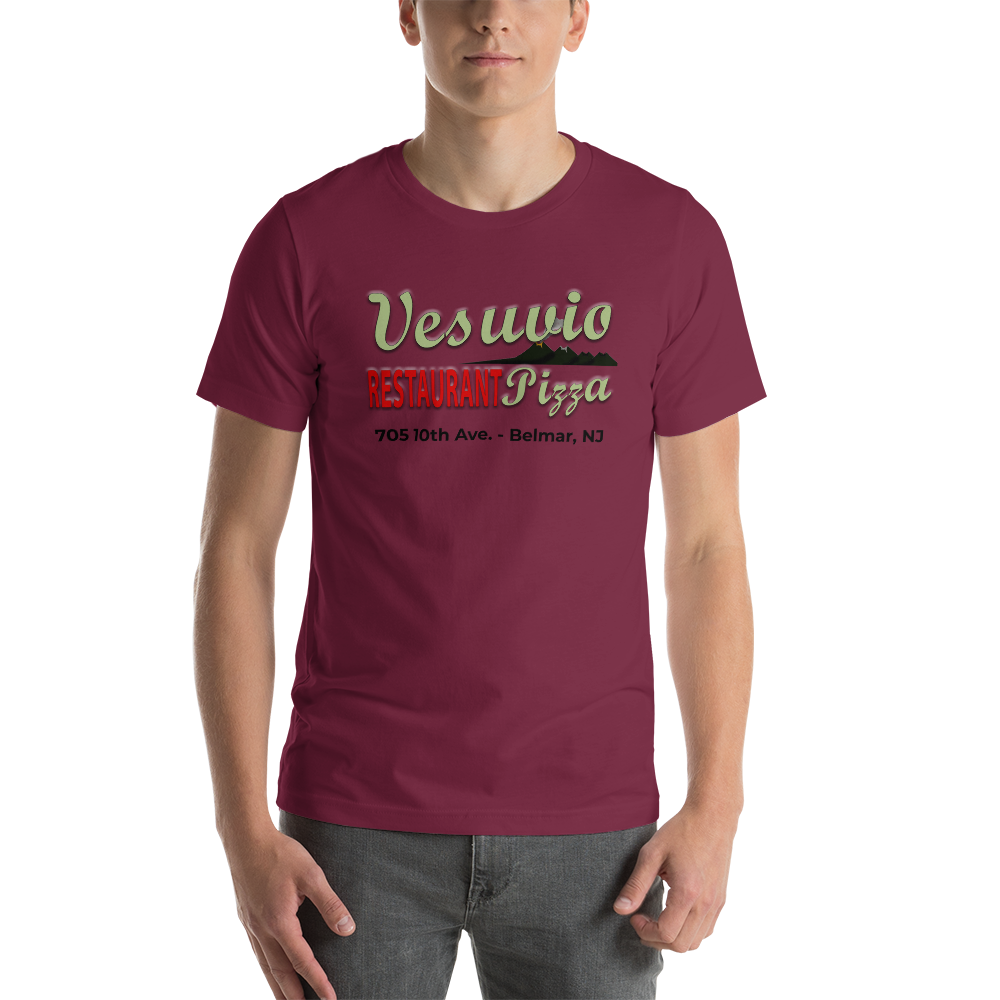 Vesuvio Restaurant & Pizza - BELMAR - Short-Sleeve Unisex T-Shirt Maroon
