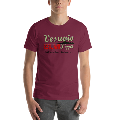 Vesuvio Restaurant & Pizza - BELMAR - Short-Sleeve Unisex T-Shirt Maroon