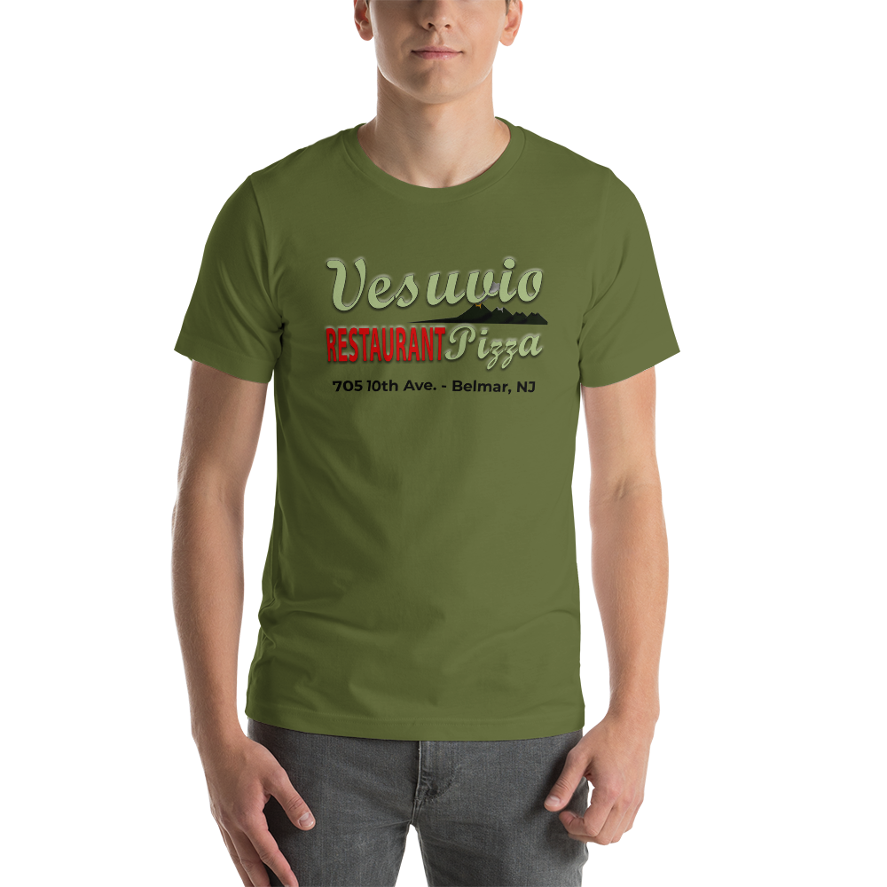 Vesuvio Restaurant & Pizza - BELMAR - Short-Sleeve Unisex T-Shirt Olive