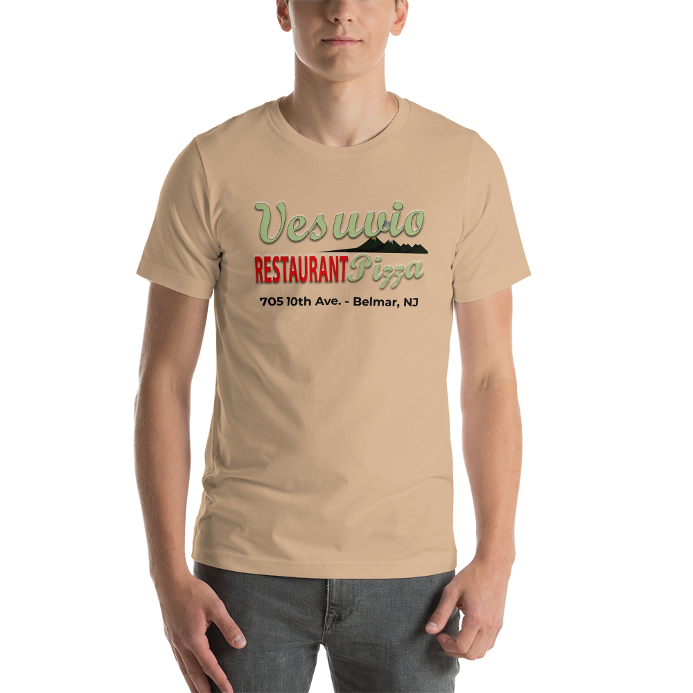 Vesuvio Restaurant & Pizza - BELMAR - Short-Sleeve Unisex T-Shirt Tan
